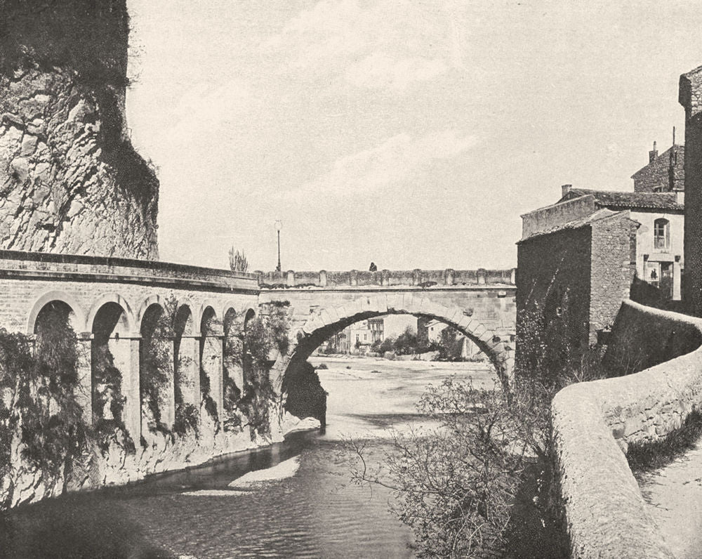 VAUCLUSE. Le pont romain, à Vaison 1902 old antique vintage print picture